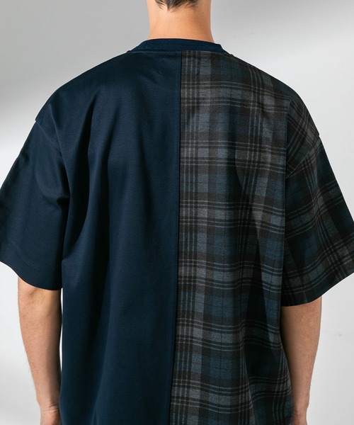 UNITED TOKYO(ユナイテッドトウキョウ)の「バイカラーチェックTシャツ/ビックシルエット(Tシャツ/カットソー・メンズ・ネイビー/グレー・1/2/3)」の10枚目の写真