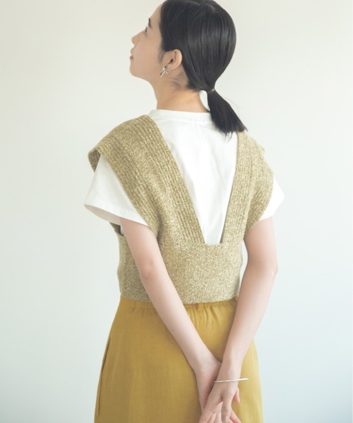 LOWRYS FARM(ローリーズファーム)の「ブークレコンニットビスチェ 886305(ベスト・レディース・ブラック/グリーン/アイボリー・FREE)」の5枚目の写真