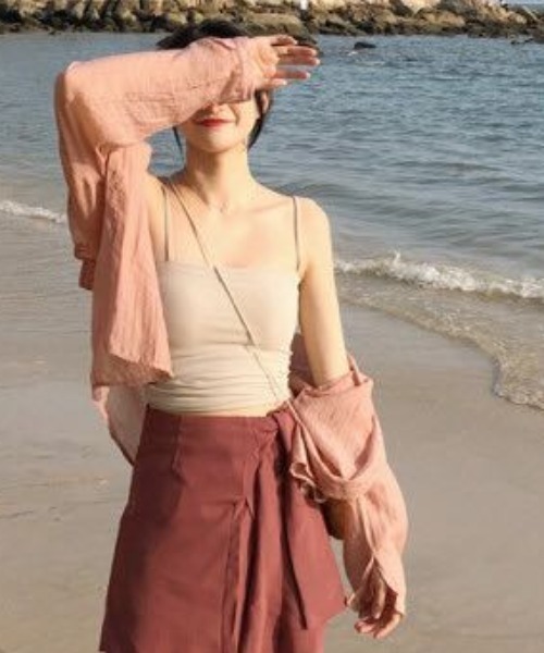 MANGROVE(マングローブ)の「くすみカラーシアーシャツ(シャツ/ブラウス・レディース・ホワイト/グリーン/ピンク・MEDIUM/LARGE)」の10枚目の写真