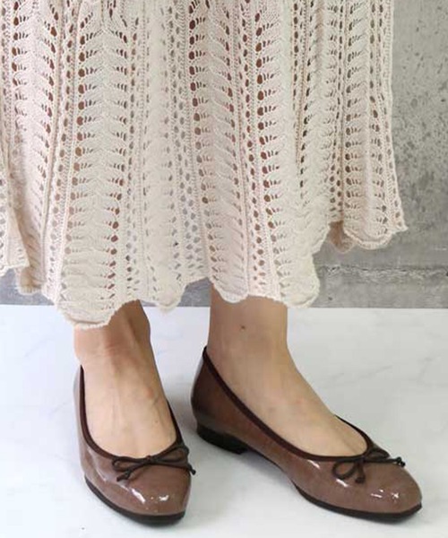 【防水】レインストレッチエナメルスクエアトゥパンプス【MADE IN JAPAN】（パンプス）｜Balancoire（ブランコアール） 6,490円