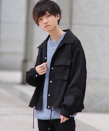 anown | フロントポケット袖ボリューム CPO オーバーサイズ ドロップショルダー ジャケット【ファッションインフルエンサーこめ×anown 限定コラボ】(ブルゾン)