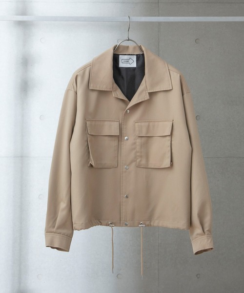 anown（アノン）の「フロントポケット袖ボリューム CPO オーバーサイズ ドロップショルダー ジャケット【ファッションインフルエンサーこめ×anown 限定コラボ】（ブルゾン・メンズ・ブラック/ベージュ/チェック・M/L）」の9枚目の写真