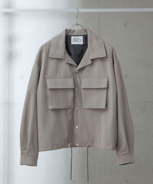 anown（アノン）の「フロントポケット袖ボリューム CPO オーバーサイズ ドロップショルダー ジャケット【ファッションインフルエンサーこめ×anown 限定コラボ】（ブルゾン・メンズ・ブラック/ベージュ/チェック・M/L）」の11枚目の写真