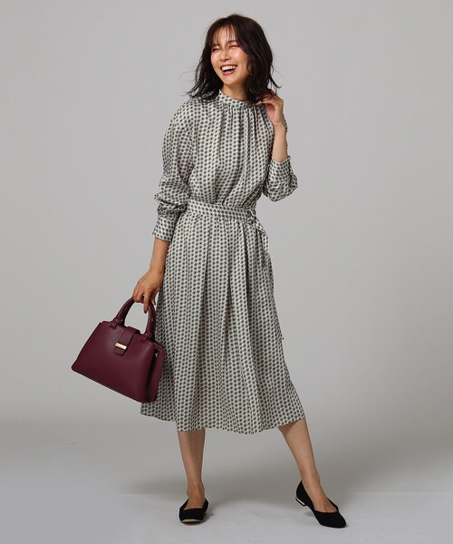 L Rattiスタンドカラーイブプリントワンピース 153 02 をセール価格で購入できます Untitled Rattiスタンドカラーイブプリントワンピース ワンピース ワンピース ドレス 洗える