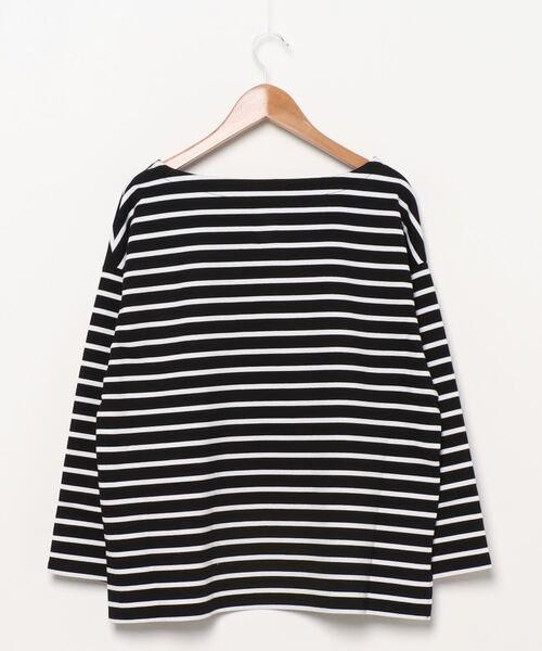 TIGORA(ティゴラ)の「ティゴラ TIGORA SMART ボートネックTシャツ TR-9C2640CLボSM(Tシャツ/カットソー・レディース・ベージュ/ブラック×ホワイト・L/M/S/XL)」の3枚目の写真