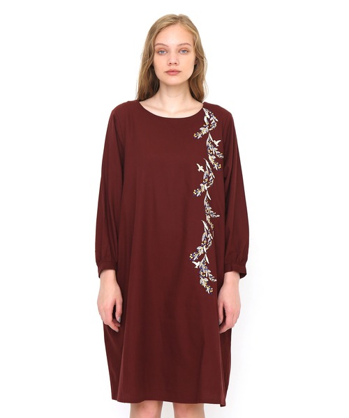 刺繍ツイルワンピース ハンギンググリーン ボルドー シャツワンピース Design Tshirts Store Graniph デザイン ティーシャツ ストア グラニフ のファッション通販 Zozotown