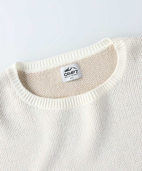 CAMP7（キャンプセブン）の「【CAMP7】バックロゴニット（ニット/セーター・レディース・オフホワイト/ベージュ/ブラック・ONE SIZE）」の10枚目の写真