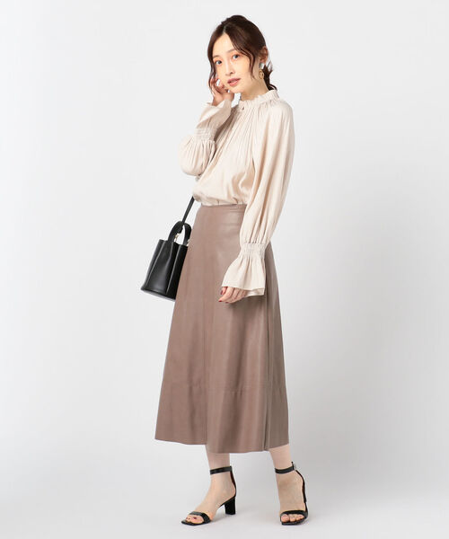 NOLLEY’S Sophi（ノーリーズソフィ）の「レザーフレアスカート（スカート・レディース・ブラック/ベージュ・36/38）」の14枚目の写真