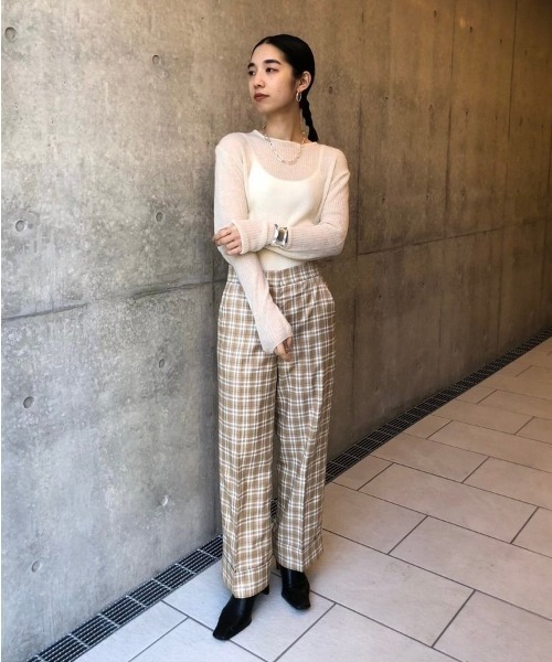 TODAYFUL（トゥデイフル）の「センタープレスチェックトラウザー