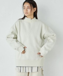 衿切り替えリブ裏毛プルオーバー *●