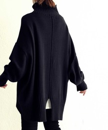antiqua | 【ZOZO限定】オーガニックコットンニット 風合い抜群の上質生地。ゆるっとニットに縦ラインでスッキリ見せ。(ニット/セーター)