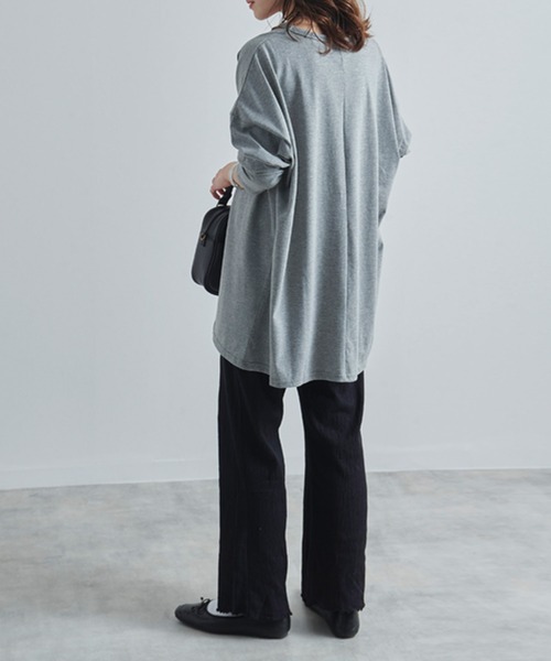 Fizz（フィズ）の「【Fizz/フィズ】　チュニック丈ビッグロンTee（チュニック・レディース・グレー/ホワイト/ブラック/カーキ・L/M）」の9枚目の写真