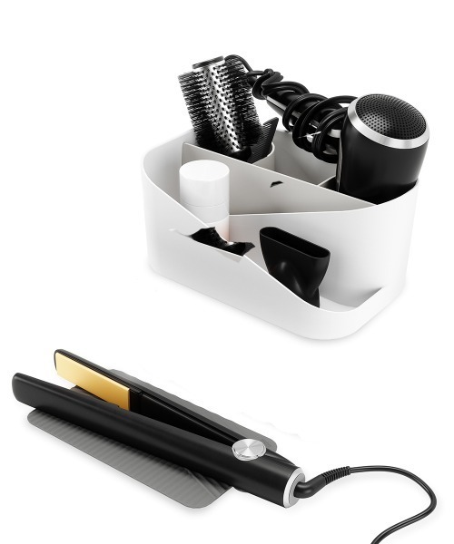 entre square（アントレスクエアー）の「umbra/グラム ヘアーツール オーガナイザー ホワイト×チャコール（収納グッズ・レディース・ホワイト×グレー・ONE SIZE）」の2枚目の写真