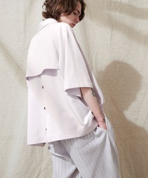 EMMA CLOTHES | TRストレッチ ビッグシルエット ラグランスリーブ ヨークトレンチシャツ/バックロングベンツ(1/2 Sleeve) EMMA CLOTHES 2021 SUMMER(シャツ/ブラウス)