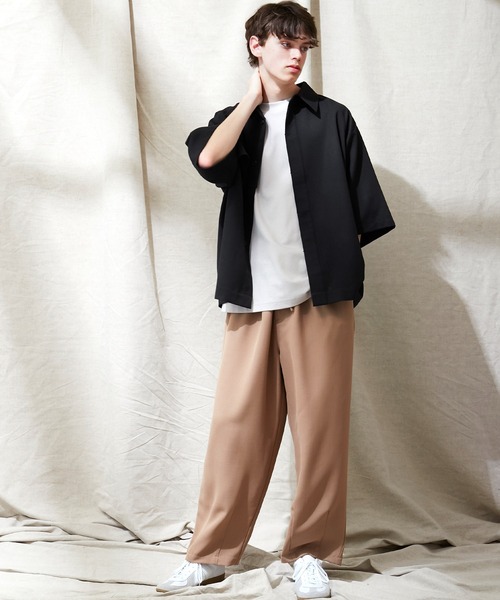 EMMA CLOTHES（エマクローズ）の「TRストレッチ ビッグシルエット ラグランスリーブ ヨークトレンチシャツ/バックロングベンツ(1/2 Sleeve) EMMA CLOTHES（シャツ/ブラウス・メンズ・ブラック/スモークグレー/ブラウン系その他/ライラック/ライトグレー・FREE）」の10枚目の写真