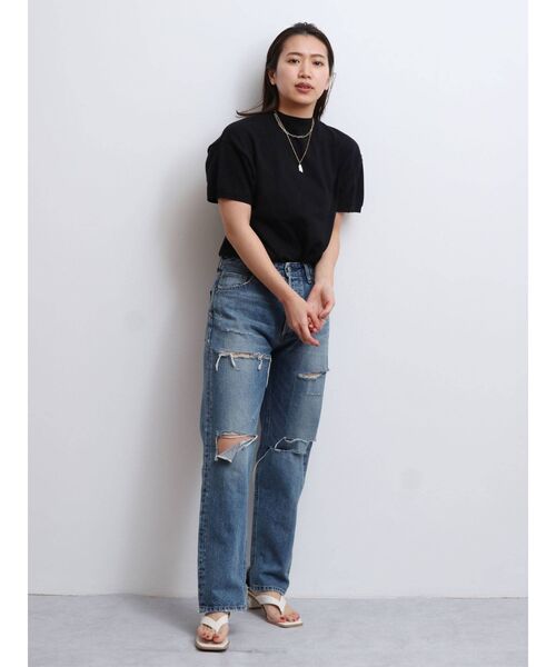 Ungrid（アングリッド）の「ハーフスリーブルーズニット（ニット/セーター・レディース・アイボリー/ブラック/ブルー・FREE）」の8枚目の写真