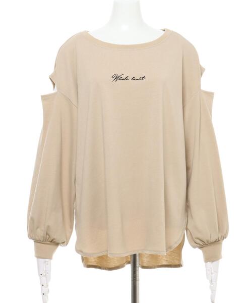 Allamanda（アラマンダ）の「Backフォト肩スリットロングTシャツ（Tシャツ/カットソー・レディース・チャコールグレー/オフホワイト/ミント/ライトベージュ・M）」の5枚目の写真