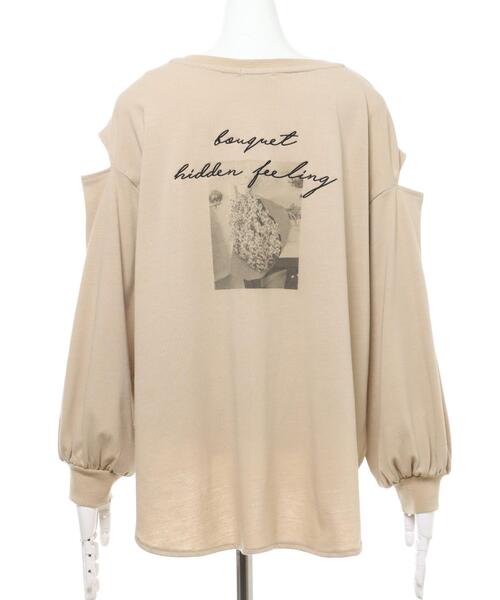 Allamanda（アラマンダ）の「Backフォト肩スリットロングTシャツ（Tシャツ/カットソー・レディース・チャコールグレー/オフホワイト/ミント/ライトベージュ・M）」の7枚目の写真