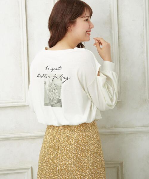 Allamanda（アラマンダ）の「Backフォト肩スリットロングTシャツ（Tシャツ/カットソー・レディース・チャコールグレー/オフホワイト/ミント/ライトベージュ・M）」の9枚目の写真