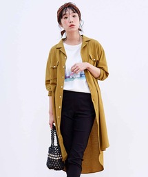 リブ　イン　コンフォート　カットソー素材でらくちん！着るだけでスタイル決まるシャツワンピース