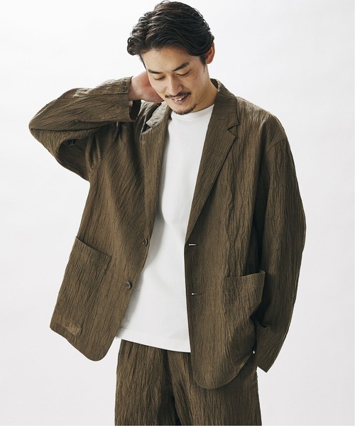 JOURNAL STANDARD(ジャーナルスタンダード)の「CREPE ブッチャー カーディガン ジャケット(テーラードジャケット・メンズ・ブラウン/カーキ/ブラック・MEDIUM/SMALL/LARGE)」の1枚目の写真