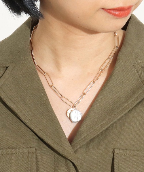 Factor=(ファクターイコール)の「淡水パールチェーンネックレス(ネックレス・レディース・アンティークゴールド/アンティークシルバー・FREE)」の1枚目の写真