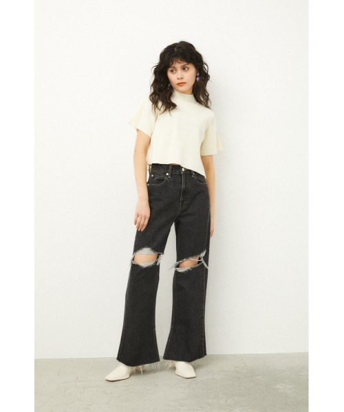 LAGUA GEM（ラグアジェム）の「USEFUL LOOSE KNIT（ニット/セーター・レディース・ホワイト/ライトブルー/ブラック・FREE）」の4枚目の写真