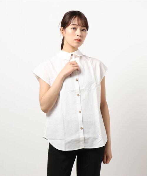 ALCEDO (アルセド)の「【 ALCEDO / アルセド 】 バックボタンリネンブラウス 111001 2 3 BL ALI(シャツ/ブラウス・レディース・ホワイト/アイボリー/ネイビー系・FREE)」の20枚目の写真