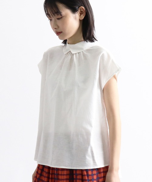 ALCEDO (アルセド)の「【 ALCEDO / アルセド 】 バックボタンリネンブラウス 111001 2 3 BL ALI(シャツ/ブラウス・レディース・ホワイト/アイボリー/ネイビー系・FREE)」の22枚目の写真