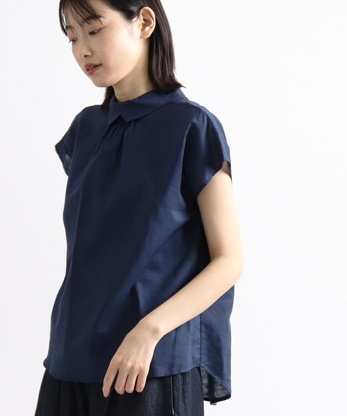 ALCEDO (アルセド)の「【 ALCEDO / アルセド 】 バックボタンリネンブラウス 111001 2 3 BL ALI(シャツ/ブラウス・レディース・ホワイト/アイボリー/ネイビー系・FREE)」の8枚目の写真