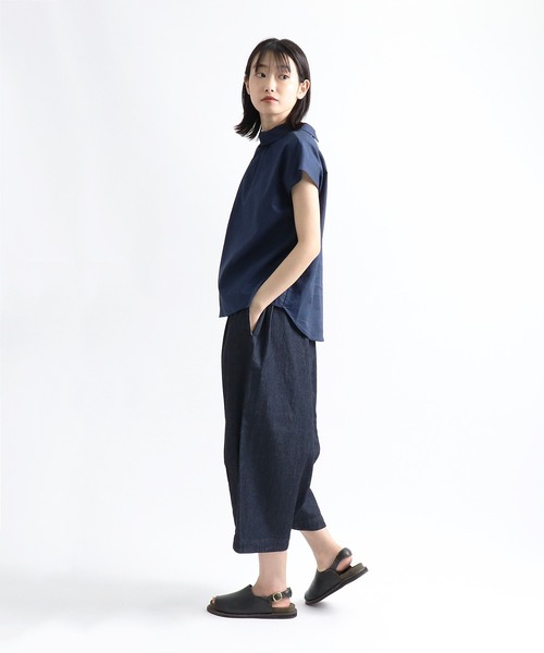 ALCEDO (アルセド)の「【 ALCEDO / アルセド 】 バックボタンリネンブラウス 111001 2 3 BL ALI(シャツ/ブラウス・レディース・ホワイト/アイボリー/ネイビー系・FREE)」の10枚目の写真