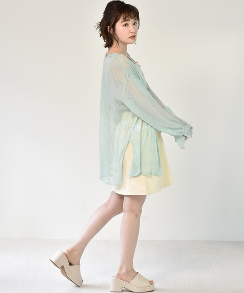 RETRO GIRL(レトロガール)の「スクエアリブニットタンク(タンクトップ・レディース・ライトグレー/ブラック/オフホワイト/オレンジ/グリーン・FREE)」の15枚目の写真