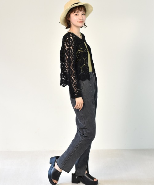 RETRO GIRL(レトロガール)の「スクエアリブニットタンク(タンクトップ・レディース・ライトグレー/ブラック/オフホワイト/オレンジ/グリーン・FREE)」の9枚目の写真