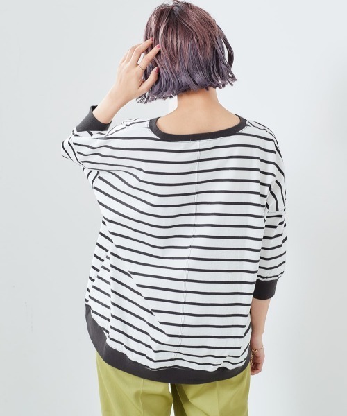 cepo(セポ)の「オーガニックコットンボーダー 7ブTee(Tシャツ/カットソー・レディース・カーキ/ホワイト系/グレー/チャコール/オフホワイト・M)」の20枚目の写真