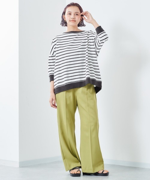 cepo(セポ)の「オーガニックコットンボーダー 7ブTee(Tシャツ/カットソー・レディース・カーキ/ホワイト系/グレー/チャコール/オフホワイト・M)」の10枚目の写真