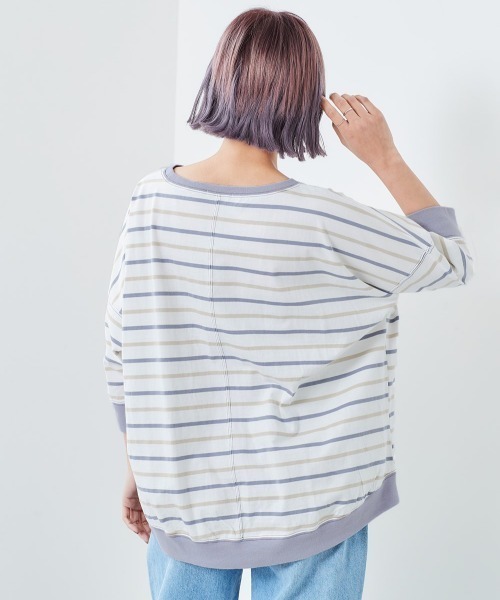 cepo(セポ)の「オーガニックコットンボーダー 7ブTee(Tシャツ/カットソー・レディース・カーキ/ホワイト系/グレー/チャコール/オフホワイト・M)」の14枚目の写真