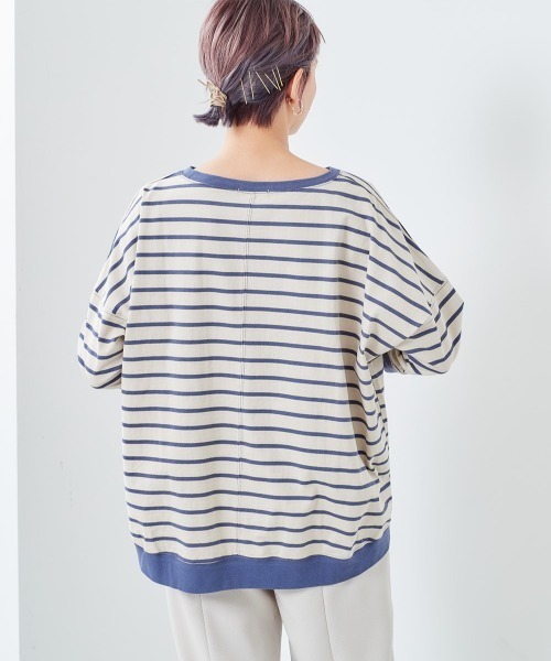 cepo(セポ)の「オーガニックコットンボーダー 7ブTee(Tシャツ/カットソー・レディース・カーキ/ホワイト系/グレー/チャコール/オフホワイト・M)」の17枚目の写真