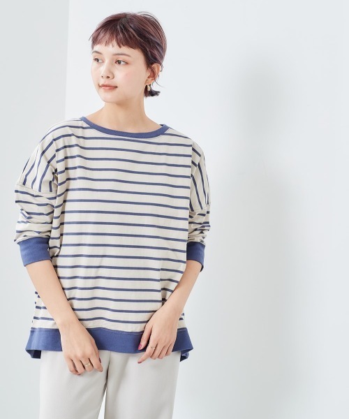 cepo(セポ)の「オーガニックコットンボーダー 7ブTee(Tシャツ/カットソー・レディース・カーキ/ホワイト系/グレー/チャコール/オフホワイト・M)」の21枚目の写真