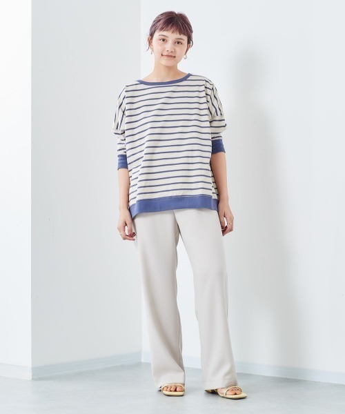 cepo(セポ)の「オーガニックコットンボーダー 7ブTee(Tシャツ/カットソー・レディース・カーキ/ホワイト系/グレー/チャコール/オフホワイト・M)」の11枚目の写真