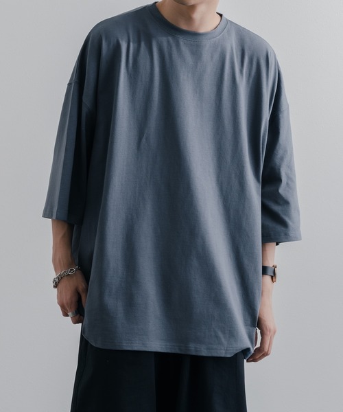 epnok(エプノック)の「タックオーバーTee(Tシャツ/カットソー・メンズ・オフホワイト/グレイッシュベージュ/ミント/グレイッシュブルー/オートミール・SMALL/MEDIUM/LARGE)」の7枚目の写真