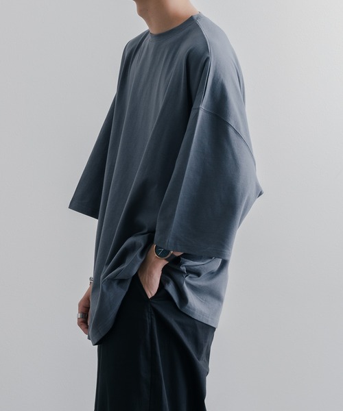 epnok(エプノック)の「タックオーバーTee(Tシャツ/カットソー・メンズ・オフホワイト/グレイッシュベージュ/ミント/グレイッシュブルー/オートミール・SMALL/MEDIUM/LARGE)」の8枚目の写真