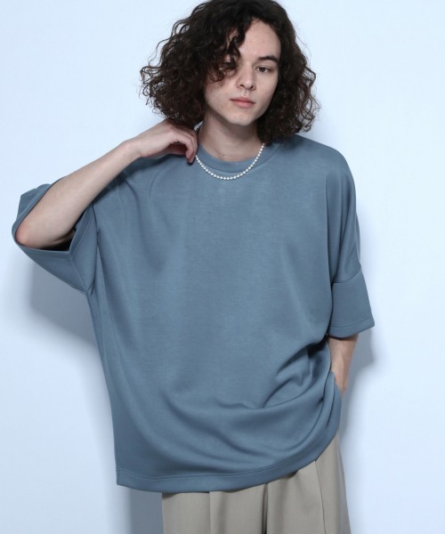 HARE（ハレ）の「ドルマンカットソー(HARE)（Tシャツ/カットソー・メンズ・オフホワイト/ブラック/ブルー/グレー/ブラウン/グリーン・FREE）」の6枚目の写真