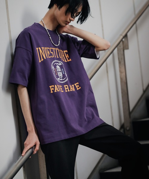 PBLIM（ページボーイリム）の「【PAGEBOYLIM】カンジカレッジT（Tシャツ/カットソー・レディース・パープル/オフホワイト/グリーン・MEDIUM/LARGE）」の3枚目の写真