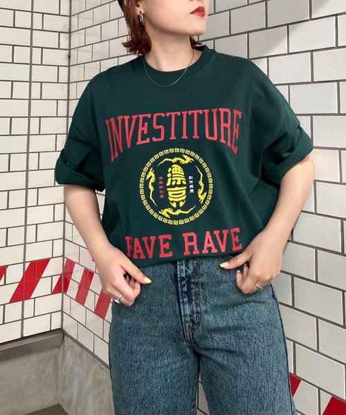 PBLIM（ページボーイリム）の「【PAGEBOYLIM】カンジカレッジT（Tシャツ/カットソー・レディース・パープル/オフホワイト/グリーン・MEDIUM/LARGE）」の8枚目の写真