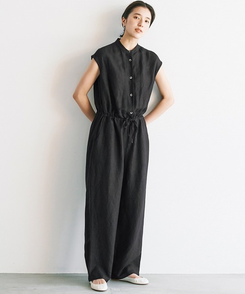 avecmoi（アヴェクモワ）の「【佐藤かなさんプロデュース】 アヴェクモワ　フレンチスリーブオールインワン〈ブラック〉（つなぎ/オールインワン・レディース・ブラック・SMALL/MEDIUM）」の3枚目の写真