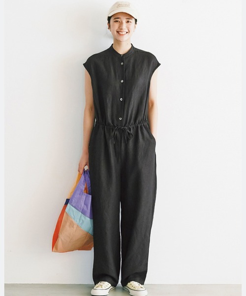 avecmoi（アヴェクモワ）の「【佐藤かなさんプロデュース】 アヴェクモワ　フレンチスリーブオールインワン〈ブラック〉（つなぎ/オールインワン・レディース・ブラック・SMALL/MEDIUM）」の6枚目の写真