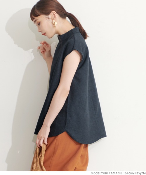 coca(coca)(コカ)の「リネンライクノースリーブトップス(シャツ/ブラウス・レディース・ベージュ/ネイビー・M/L)」の13枚目の写真