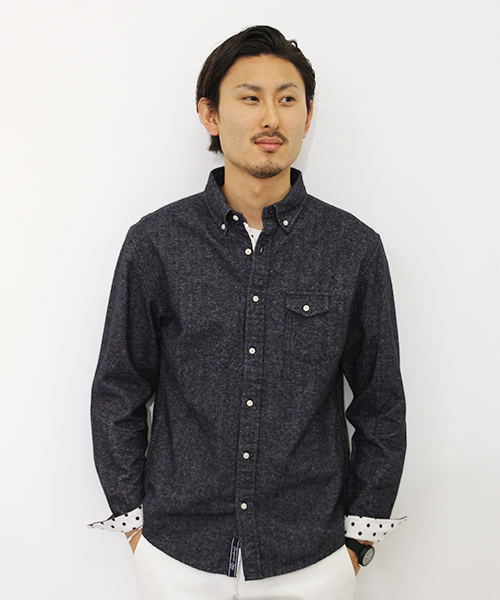 CIAOPANIC TYPY（チャオパニックティピー）の「起毛フランネルボタンダウン（シャツ/ブラウス・メンズ・ネイビー/ワインレッド/マスタード/ホワイト・SMALL/MEDIUM/LARGE）」の3枚目の写真