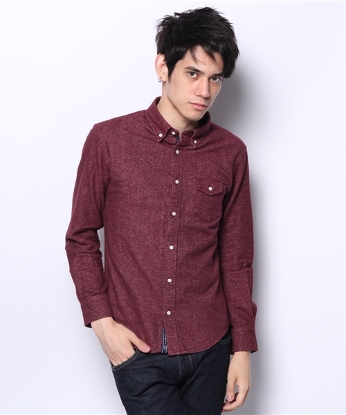 CIAOPANIC TYPY（チャオパニックティピー）の「起毛フランネルボタンダウン（シャツ/ブラウス・メンズ・ネイビー/ワインレッド/マスタード/ホワイト・SMALL/MEDIUM/LARGE）」の4枚目の写真