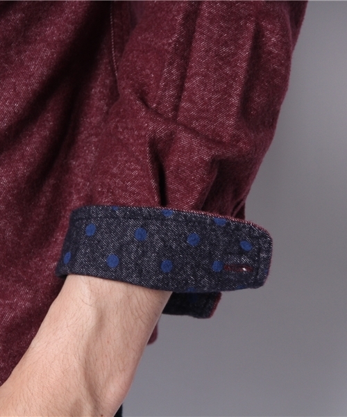 CIAOPANIC TYPY（チャオパニックティピー）の「起毛フランネルボタンダウン（シャツ/ブラウス・メンズ・ネイビー/ワインレッド/マスタード/ホワイト・SMALL/MEDIUM/LARGE）」の8枚目の写真